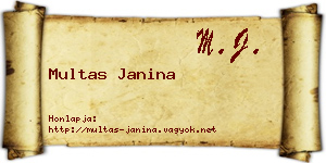 Multas Janina névjegykártya